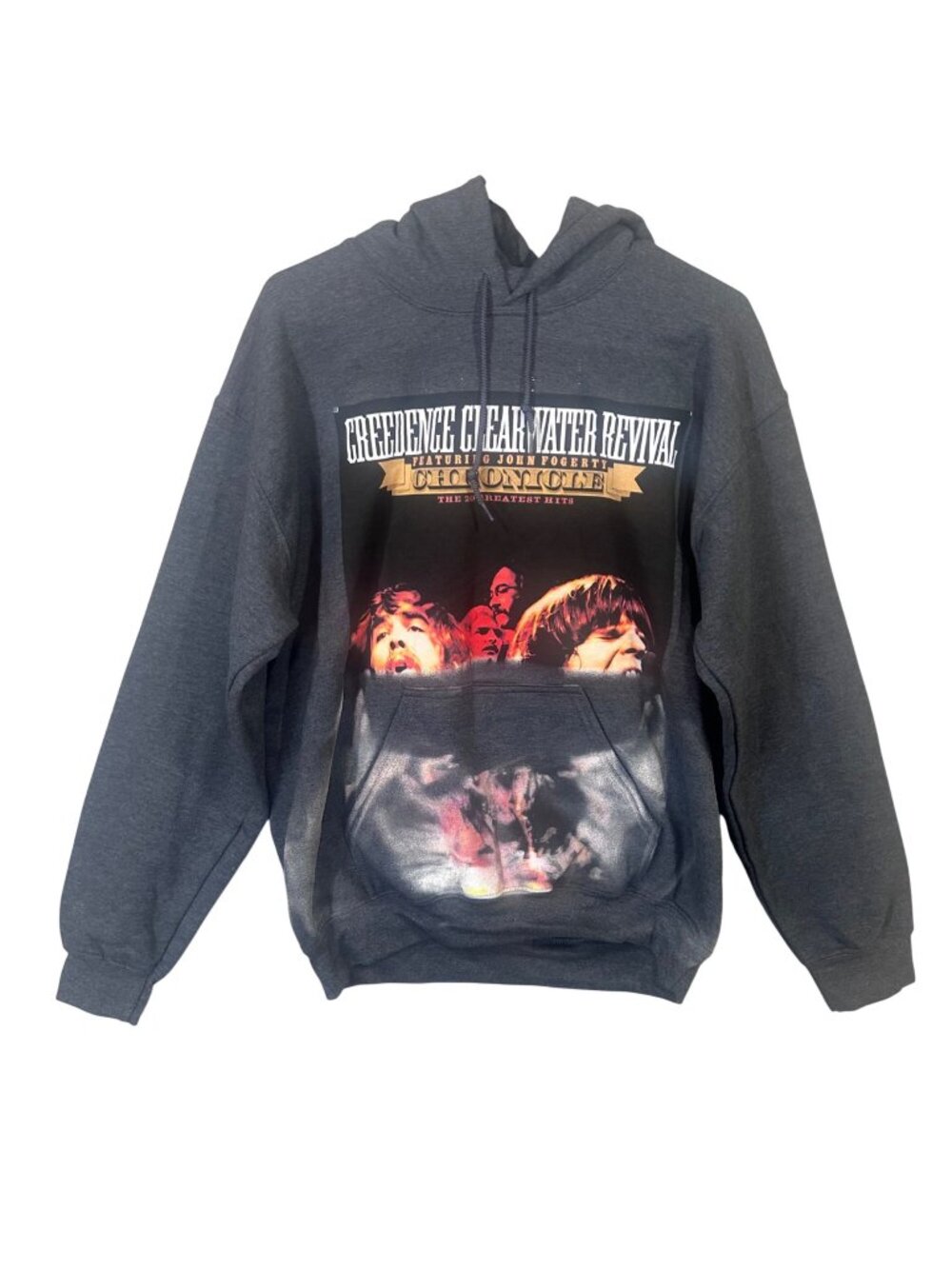 Creedence Clearwater Revival Hoodie Gildan Heavy Blend Gray M GUC